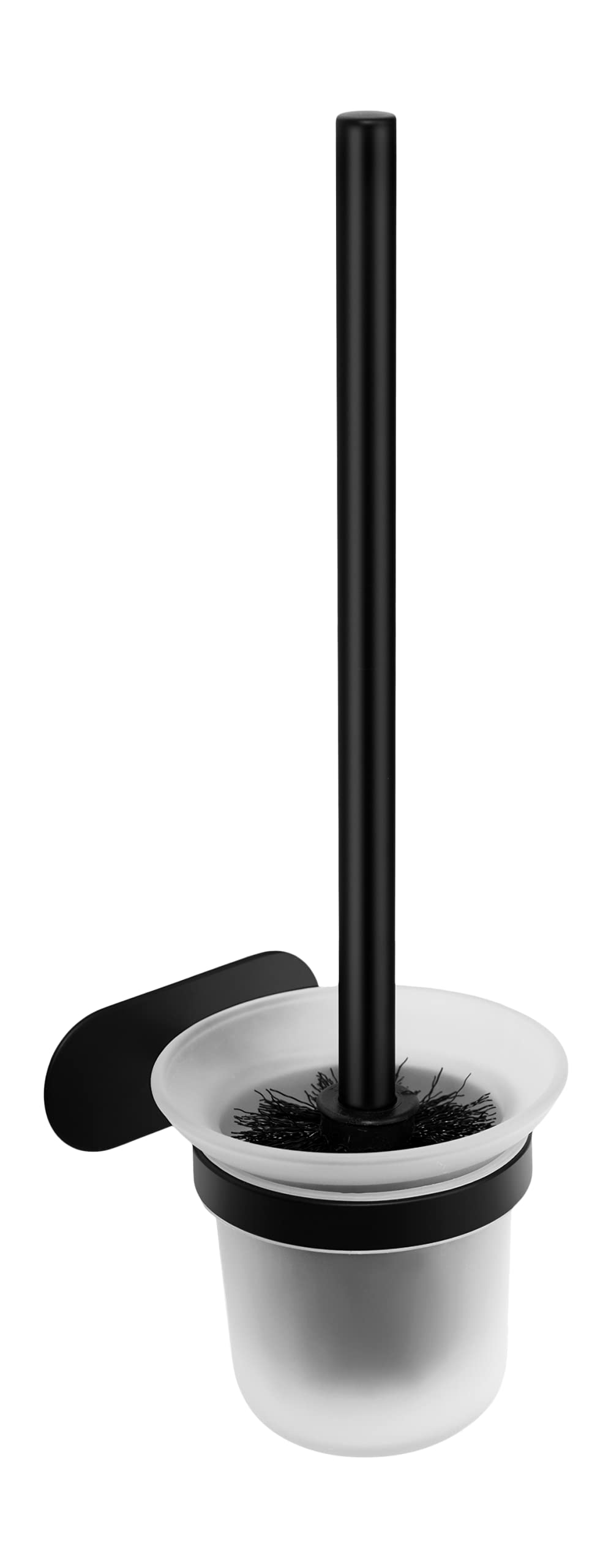 Ambrosya Toilet Brush Holder No Drilling Stainless Steel Black