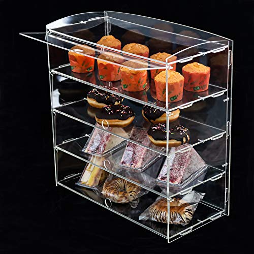 AJO Acrylic Pastry Display Case for Deli Bakery Convenience Stores Display (4 Tier)