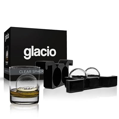 glacio Clear Sphere Ice Duo - អ្នកបង្កើតបាល់គ្រីស្តាល់គ្រីស្តាល់ - ទឹកកកមូលសម្រាប់វីស្គី