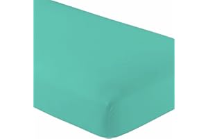 DESTINY CRESCENT BEDDING Knit Jersey 100% Cotton 2 Twin XL Fitted Bed Sheets (2-Pack) Soft and Comfy - Twin Extra Long, 15" Deep Pocket, 39" x 80" Great for Dorm Room, Hospital and Split King Dual Adjustable Beds (Aqua Blue)