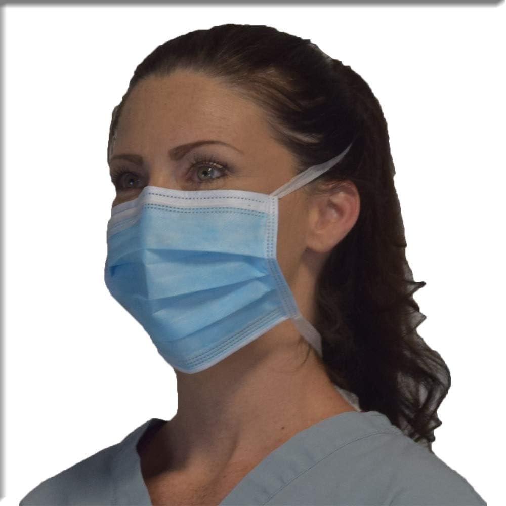Protect U Guard Tie-On Mask Blue - 2 Boxes of 50 Masks