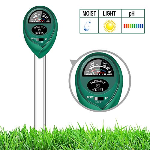 Soil pH Meter, 3-in-1 Soil Test Kit For Moisture, Light & pH, A Must Have For Home And Garden, Lawn, Farm, Plants, Herbs & Gardening Tools, Indoor/Outdoors Plant Care Soil Tester (No Battery Needed)