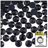 The Crafts Outlet 144-Piece Flat Back Acrylic Round Rhinestones, 8mm, Jet Black