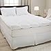 Lavish Home Down Mattress Topper - Queen 4-Inch Duck and Goose Feather Bed with Cotton Mattress Topper Cover - Plush Pillow Top for Cushion and Support (White)
