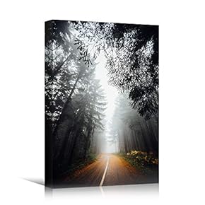 signwin Canvas Wall Art Autumn Dramatic Forest Landscape...