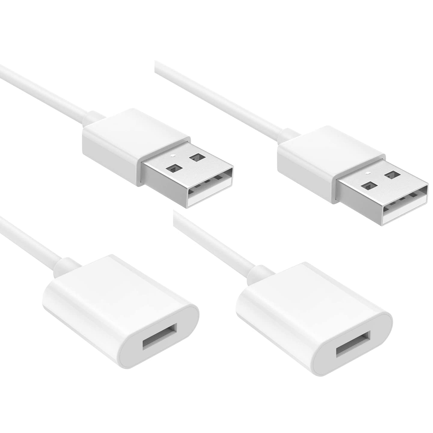 MoKo Charging Adapter USB Cable Compatible with Apple Pencil 1st, [2 Piece] Lightning Cable Connector for Apple iPad Pro 12.9 10.5 9.7 / iPad Air 4 / iPad Mini 5 2021 Pencil (3 Feet) – White