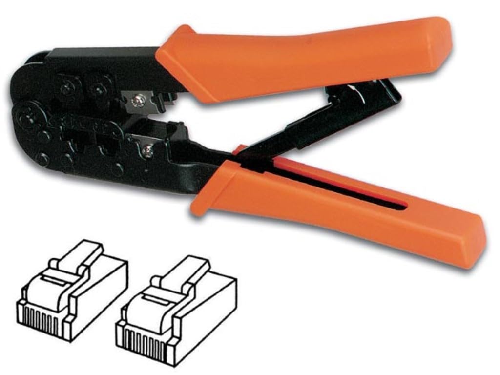 Velleman VTM6/8 Crimping Tool for 6P4C (RJ11)/6P6C (RJ12)/8P8C (RJ45) Modular Connectors, Multi-Colour