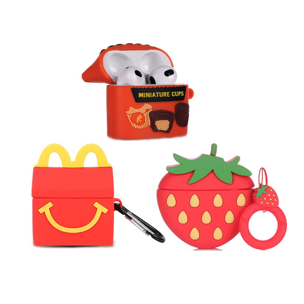 Photo 1 of (3Pack) Case for Airpods 3rd Generation(2022), Suublg Silicone Airpods 3 Case Protective Cover with Cute Funny Skin Design, with Keychain