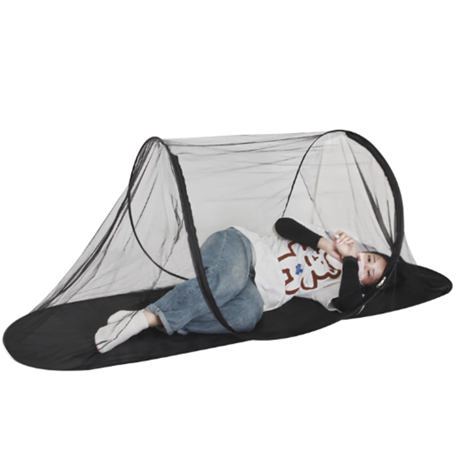 New fast folding, portable camping tent, home mosquito net bed, ultra light pop-up mosquito net, outdoor camping (black)