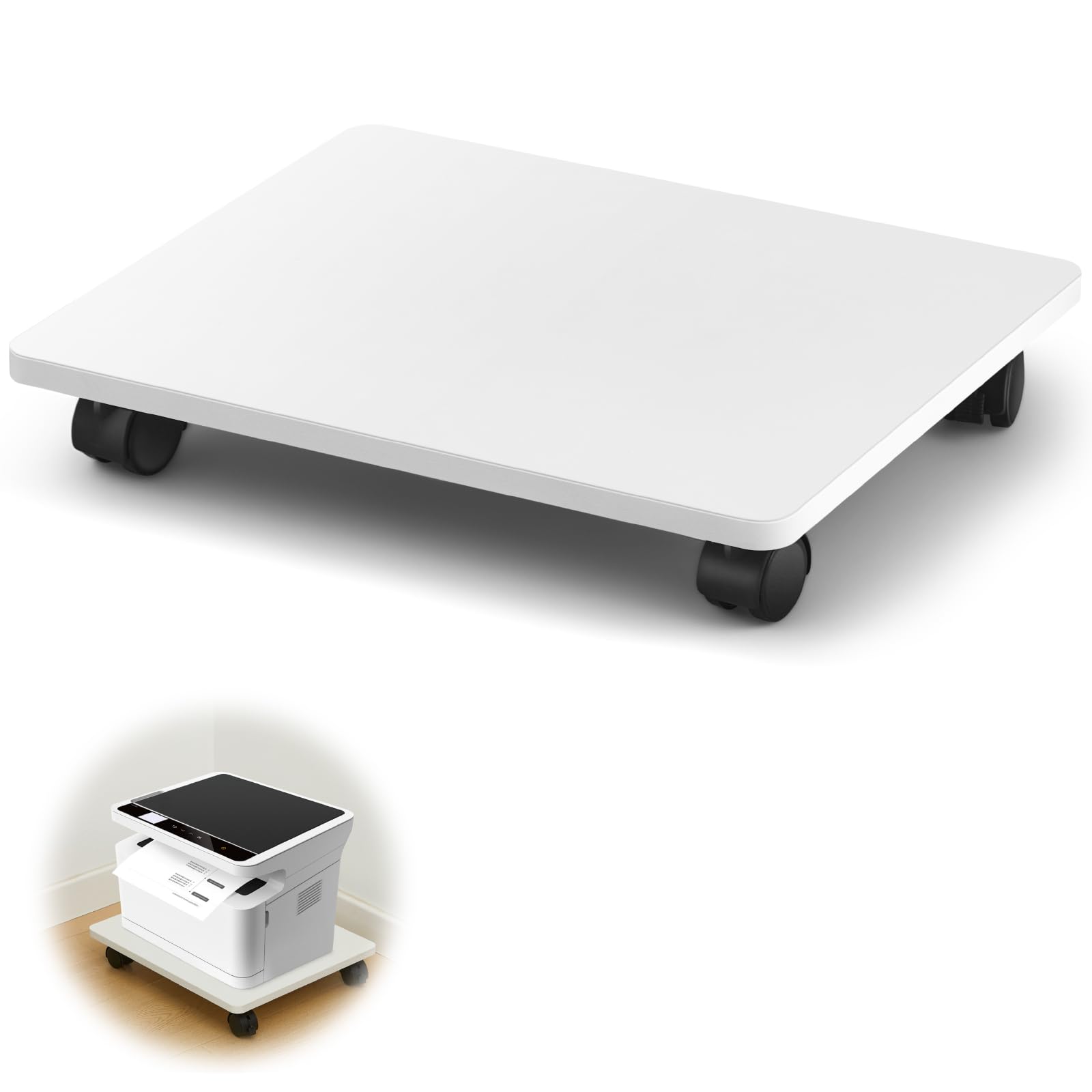 Photo 1 of **********MISSING PARTS*******
Beeveer 1 Pcs Office Under Desk Printer Stand with 4 Caster Wheels 13.8 x 11.8 Inches White Movable Printer Copier Shelf CPU Holder for Home Office Heavy Duty Storage Rack Scanner Fax Machine