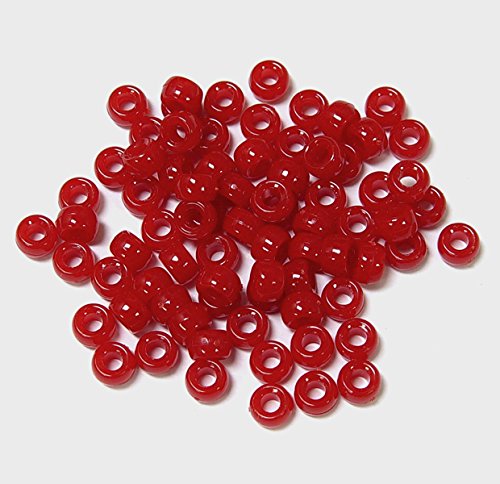 JOLLY STORE Crafts Red 6.5x4mm Mini Pony Beads, Made in USA, 1000pcs