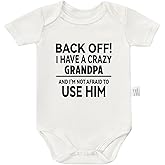 Cviwsluad I Have a Crazy Grandpa and I'm Not Afraid to Use Him Funny Baby Clothes,Cute Boys Girls Infant Outfits