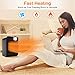 Portable Space Heater Fan - Small Ceramic Electric Oscillating Personal Space Heater for Office w/Adjustable Thermostat, 1500W Fast Heating, Overheat & Tip-over Protection for Desk Home & indoor Use