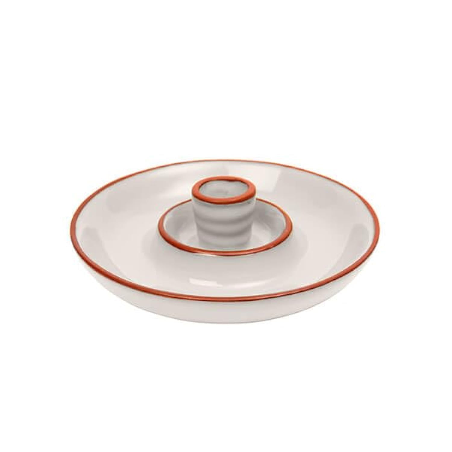 Sintra Glazed Terracotta Olive Dish - Stone, 15cm (Diameter) x 4cm (Height)