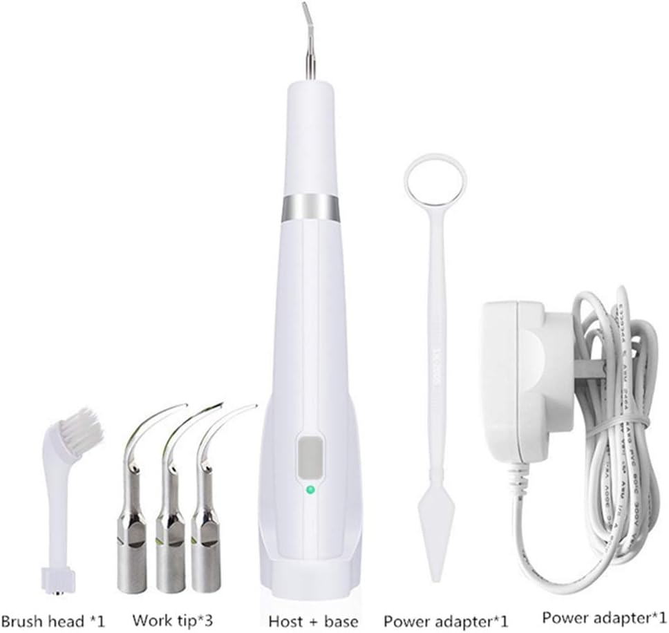 Dental Oral Irrigator Rechargable Portable Oral Irrigator Water Flossing Jet Tips for Home Cordless Water Flosser Teeth Cleaner for Travel Braces & Bridges Care White Kids and Adults Compatible