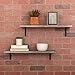 Under.Stated Wall Mounted Shelf with Towel Bar, Removeable Hooks for Kitchen Bathroom Organizer Spice Rack (Grey)