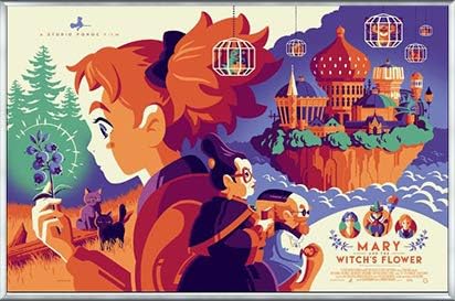 ポスター トム ウェイレン Mondo スタジオジブリ メアリと魔女の花 限定300枚 手書きナンバリング入り 額装品 アルミ製ベーシックフレーム シルバー