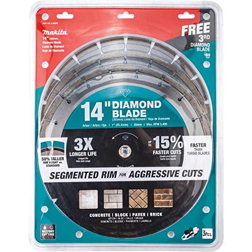 Makita B-69646 14" Diamond Blade, Segmented, General Purpose, Contractor 3/Pk photo 6