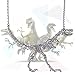 Zhenhui Steam Punk Style Fashion Walking Dinosaur Tyrannosaurus T-Rex Skeleton Charm Pendant Necklace Earrings Set for Women Girl