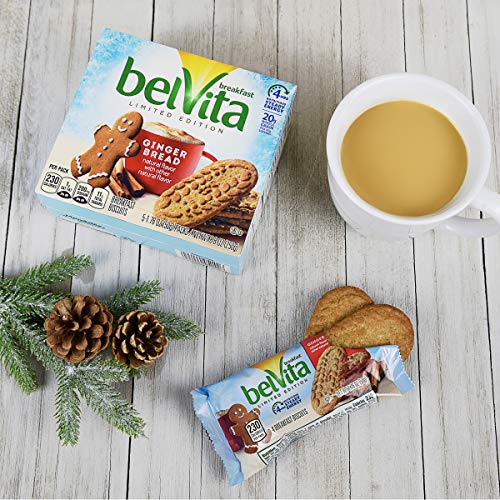 belVita Gingerbread Breakfast Biscuits, 5 Packs (4 Biscuits Per Pack