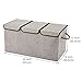 EZOWare Extra Large [3-Pack] Linen Fabric Foldable Storage Cubes Bin Box Containers with Lid and Handles - Light Gray For Home, Office, Nursery, Closet, Bedroom, Living Room (24x12x12inch)