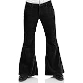 Men's Corduroy Vintage Bell Bottom Pants 70s,Disco Stretchy Flared Pants Fit 60s 70s Outfits for Men,Mens Bell Bottom Jeans.