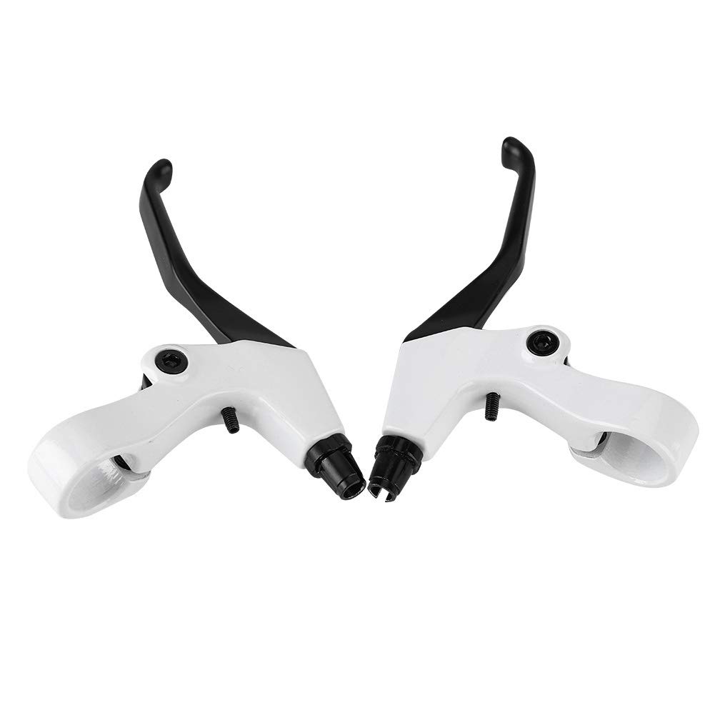 MAGT Aluminium Alloy Bicycle Brake Handle, 1 Pair of Mountain Bikes Bicycle Brake Lever Handle for 22 mm/0.87 Inch Handlebars White/Black