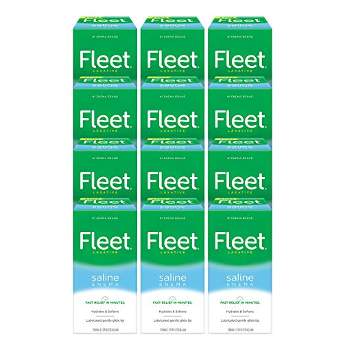 Fleet Laxative Saline Enema 4.5 oz Pack of 12 Fast Constipation