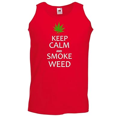  Mens Funny Tank Top Vests Keep Calm Smoke Weed T