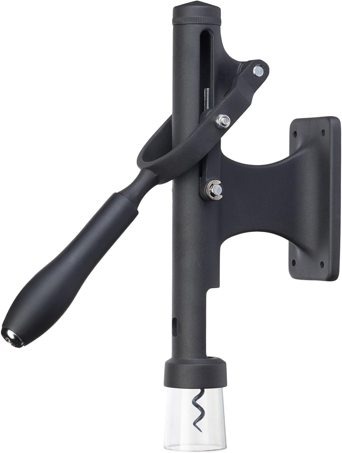 BarCraft BCWALLBO Deluxe Metal Wall-Mounted Corkscrew Bottle Opener, 31.5 x 6.5 x 26 cm (12.5" x 2.5" x 10.5") - Black, Wall Mounted