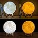 LOFTEK 7.1-inch 3D Moon Lamp, Cool Mood Lamp with Stand, Touch Control Night Light for Kids, 5V USB Fast Charging, Perfect Choice for Kids Lover Birthday Gifts (Warm and Cold Light)