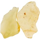 ColouredRocks (18-24mm) 2pcs Libyan Desert Glass, Raw Golden Tektite Crystals, Loose Gemstone, Wholesale Rough, Jewelry Making Supply, Chakra Healing Stones, DIY Craft, Gem Collection (7.5gm)