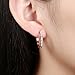 2 Pairs Set CZ Rhinestone Small Hoop Earrings 14K Rose Gold & Platinum Plated For Women Sensive Ear Fashion Dainty Crystal Huggie Hoops Stud Hypoallergenic Diamond Jewelry Gifts for Birthday Daughter Best Friend