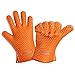 Silicone Oven Mitts - IQUALITE BBQ Grill Heat Resistant Kitchen Oven Glove Potholder - 1 Pair ( Orange )
