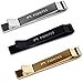 Puentes Denver 3 Pc Mens Tie Bar Slide Clip Set Skinny Ties 1.5 Inch, Brushed Silver, Black, Gold in Gift Box