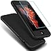 COOLQO Compatible for iPhone 5S/5 Case, Full Body Coverage Ultra-Thin Hard Hybrid Plastic with [Slim Tempered Glass Screen Protector] Protective Case Cover & Skin - Black