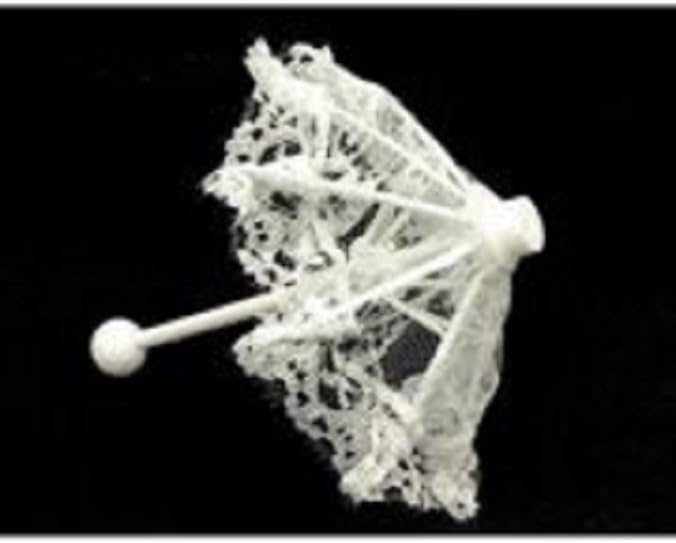 White Mini Lace Parasol/Umbrella, 6"
