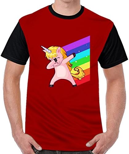HOLDBEST Handsome SHY DAB Men Short Sleeved T - Shirt Printing Tee Logo 3D Printing Handsome Man Tee Dark Red