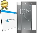 [Full Adhesive] Xperia XZ Premium Screen Protector, AUNEOS [Auto Absorption] 3D Curved Gorilla Tempered Glass Screen Protector for Sony Xperia XZ Premium (Silver)
