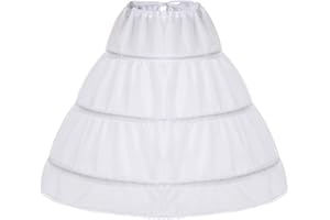 Papoopy Girls Petticoat Underskirt with 3 Hoops Full Slip Crinoline Skirt