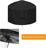 OKPOW Fire Pit Cover 75cm Waterproof Heavy Duty Round Black 600D view 3