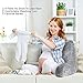 XL Reading Pillow for All Ages Machine Washable Velvet Cover Soft, Breathable, for Sitting, Reading, TV, Laptop Use Shredded Foam Backrest Pillow with Arms by YesIndeed, 2 Colors