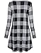 FANSIC Plaid Dress for Women, Women Casual Loose Soft Pockets Swing T-Shirt Dress XX-Large Black and Gray