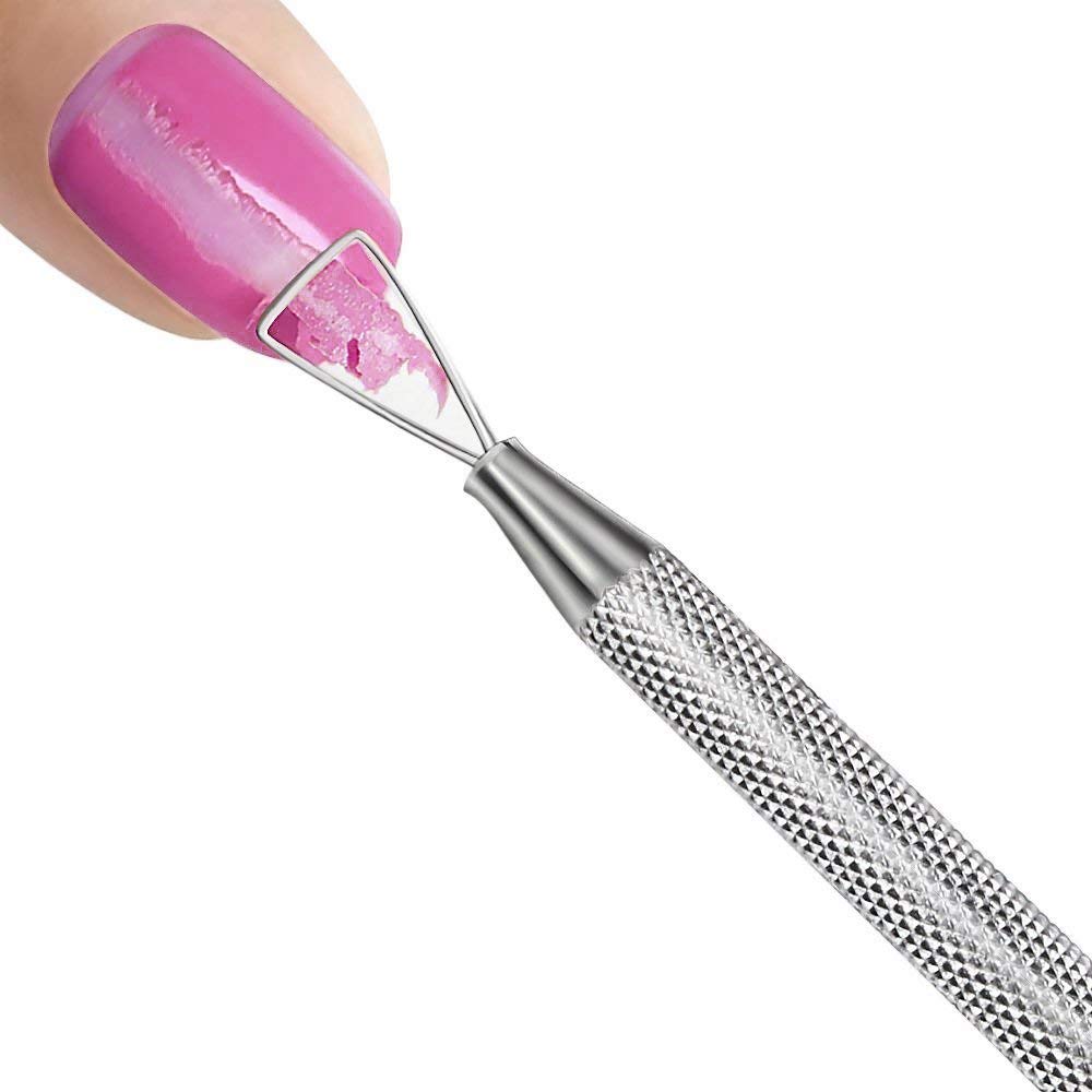 Cuticle Pusher and Cutter - Nail Polish Remover - Stainless Steel Manicure Tool Set -Gel Nail Polish Peeler and Scraper - Nail Care Stick - Pedicure Kit for Fingernail and Toenail: Beauty