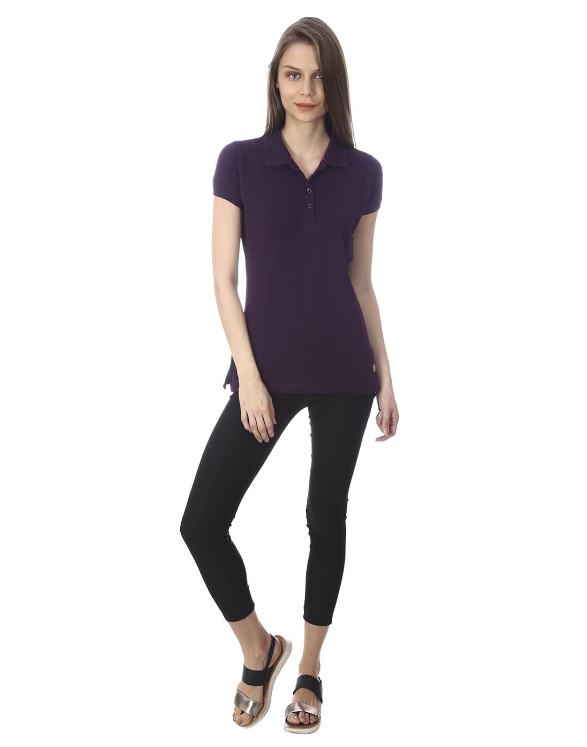 goldstroms women's polo/collar t-shirts/top/tee with button