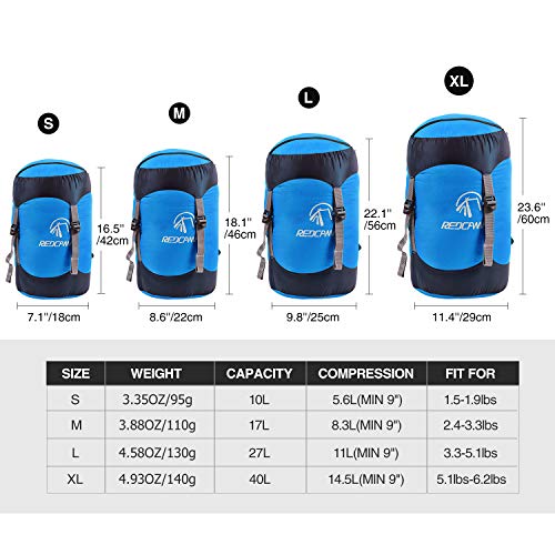 REDCAMP Nylon Compression Stuff Sack, Lightweight Sleeping Bag