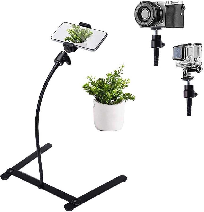 Photo Copy Pico Projector Stand Overhead Tripod Video Phone Mount Flexible Tabletop Stand for Live Streaming Video Recording Vlog YouTube Teaching Cooking Crafting Demo Drawing Recording