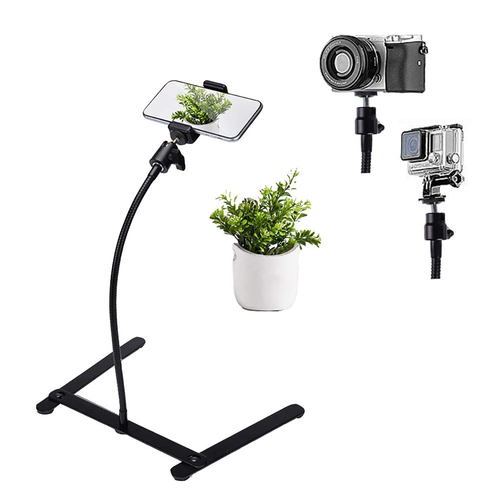 Photo Copy Pico Projector Stand Overhead Tripod Video Phone Mount Flexible Tabletop Stand for Live Streaming Video Recording Vlog YouTube Teaching Cooking Crafting Demo Drawing Recording