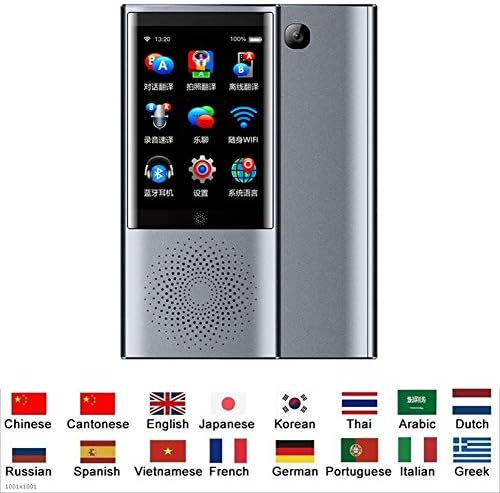 FUTN Smart Voice Translator Device 4G WiFi Two Way Real Time Instant Language Translator Support 45 Languages for Learning Travel Shopping Business (Color : Gray)