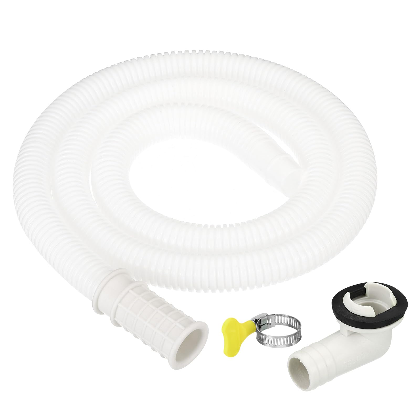 PATIKIL 3.3ft Air Conditioner Drain Kit, Universal AC Drain Hose Connector Hose with Clamp Connector 8 for Mini-Split Window AC Unit Faucet, White